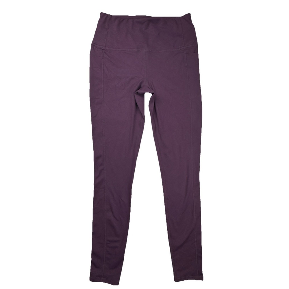 Skechers Leggings High Waisted Go Walk Side Pocket Yoga Pants Size S Plum Purple
